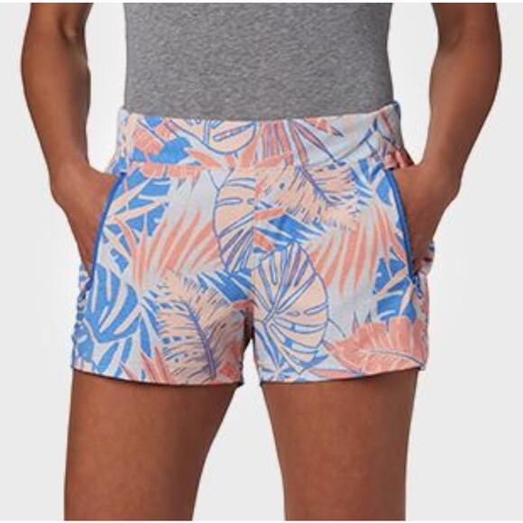 Columbia PFG Tidal II Shorts Womens Size 1X Blue Peach Tropical Fishing Boating - Picture 1 of 10